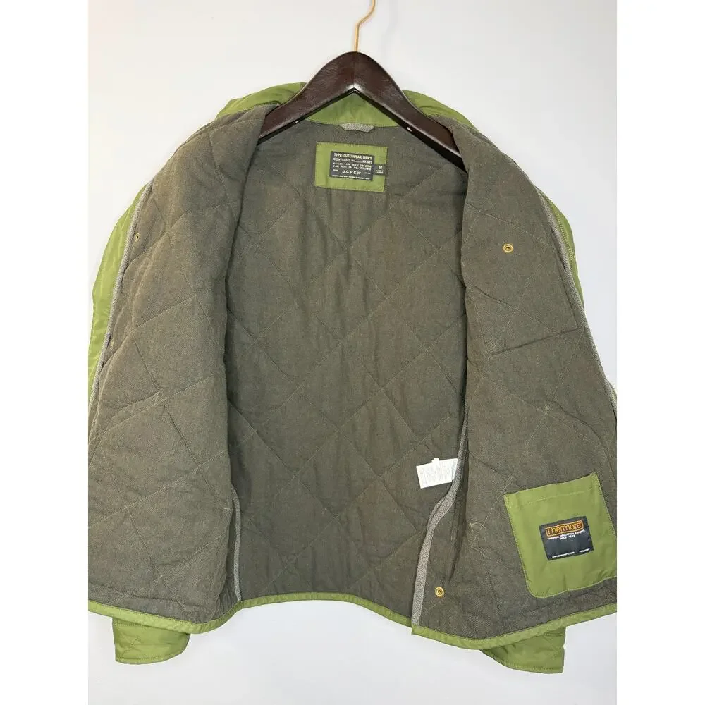 J Crew Outerwear Sussex NX-631 Quilted Jacket Mens M Olive Green Insulated Coat